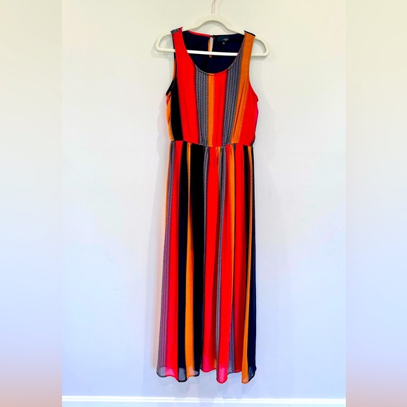 Umgee Dresses & Skirts - UMGEE JR Striped Black, Red, and Yellow Maxi Dress - Size Large